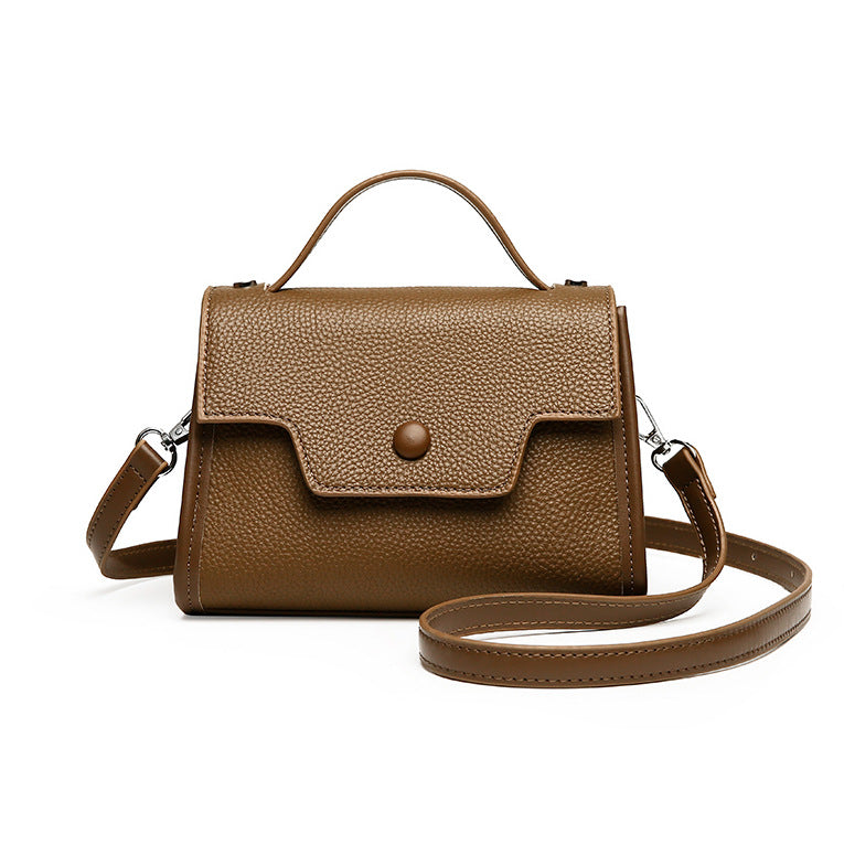Sac à bandoulière en cuir brun, élégant et polyvalent, Fashionable LightlyLuxurious Versatile Crossbody ShoulderBag.