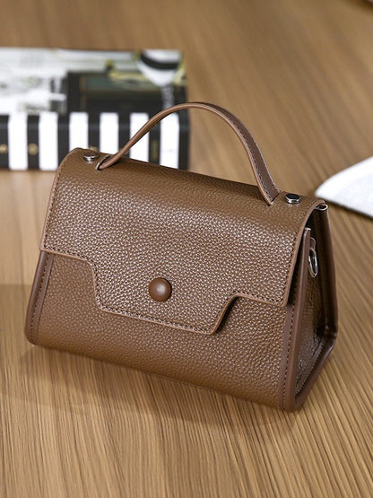 Sac à bandoulière en cuir véritable, Fashionable LightlyLuxurious Versatile Crossbody ShoulderBag.