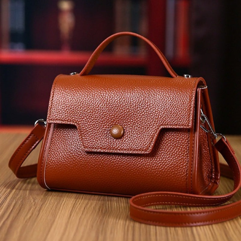 Sac à bandoulière en cuir véritable, Fashionable LightlyLuxurious Versatile Crossbody ShoulderBag.